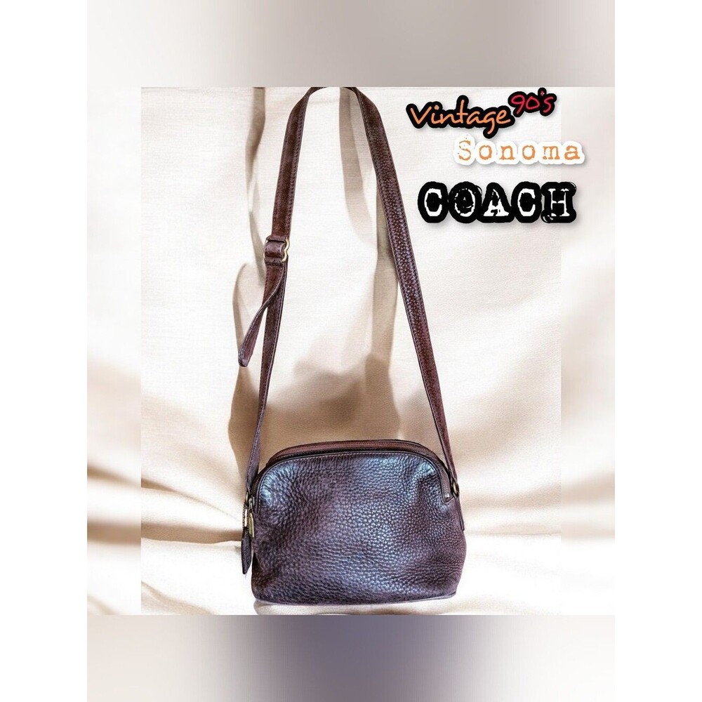 Vintage 90's Coach Sonoma Double Zip Pebbled Leather Bag F5B-4941